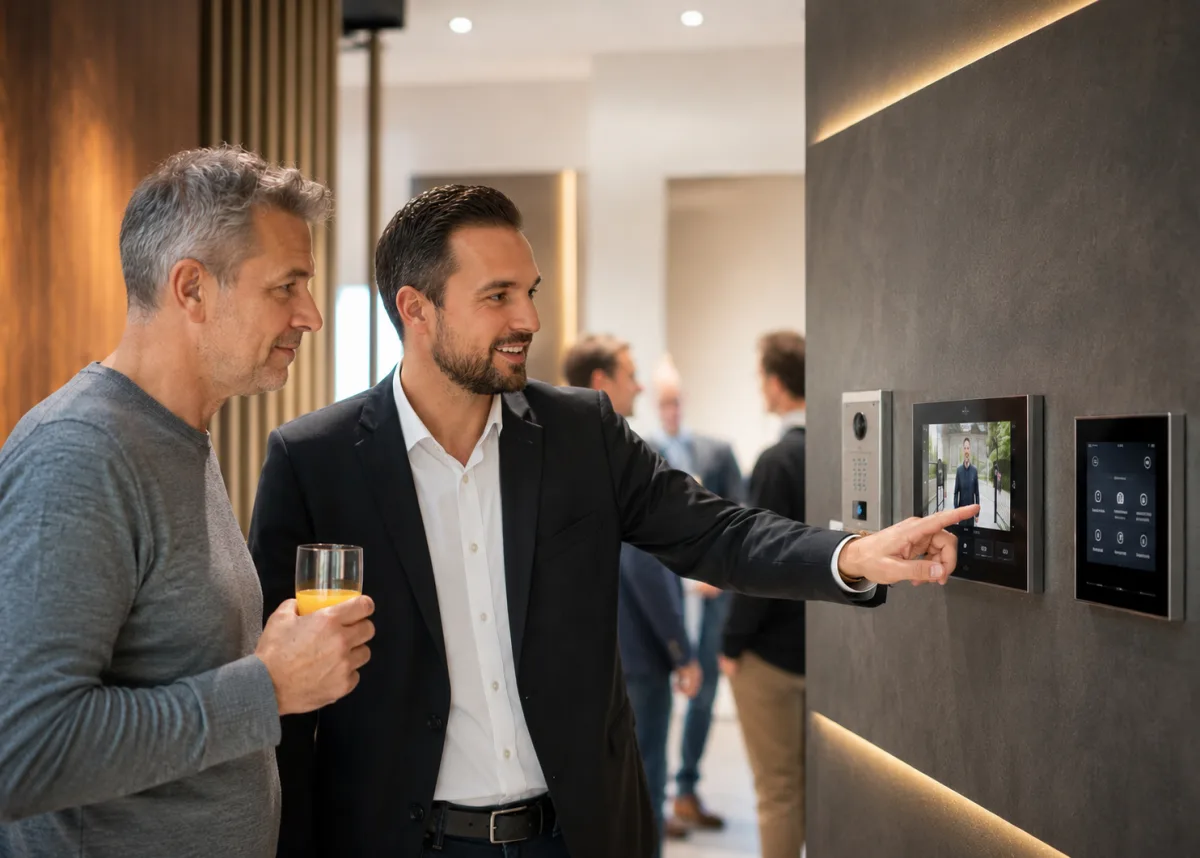Videosprechanlage mit Türstation im Showroom