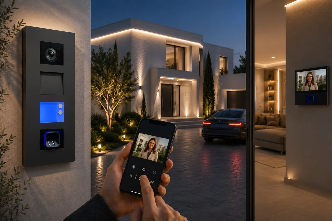 Moderne Videosprechanlage am Hauseingang
